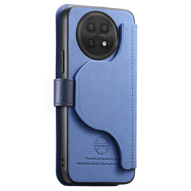 For OnePlus 13R Twill Fabric MagSafe RFID Anti-theft Zipper Wallet Leather Phone Case