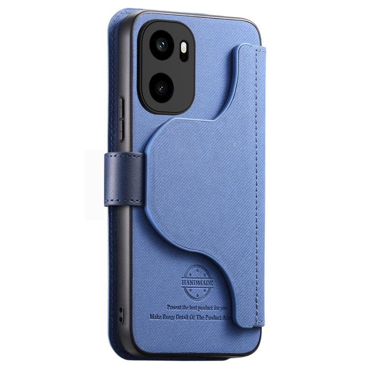For OnePlus Ace 6 / 6T Twill Fabric MagSafe RFID Anti-theft Zipper Wallet Leather Phone Case