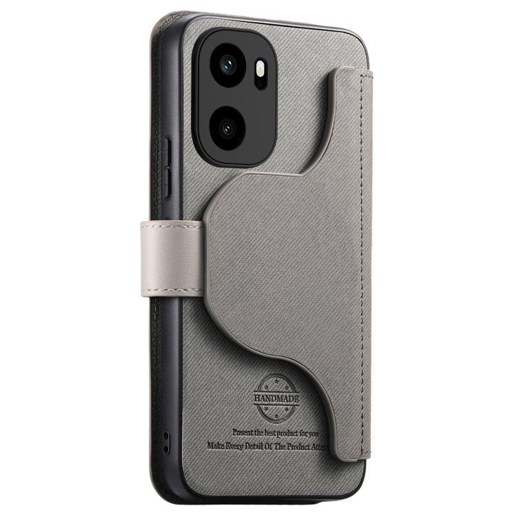 For OnePlus Ace 6 / 6T Twill Fabric MagSafe RFID Anti-theft Zipper Wallet Leather Phone Case