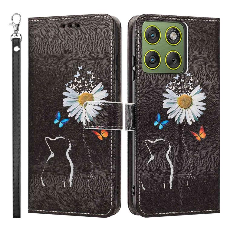 For Motorola Edge 70 5G Global Painted Pattern Vegan Leather Phone Case with Strap