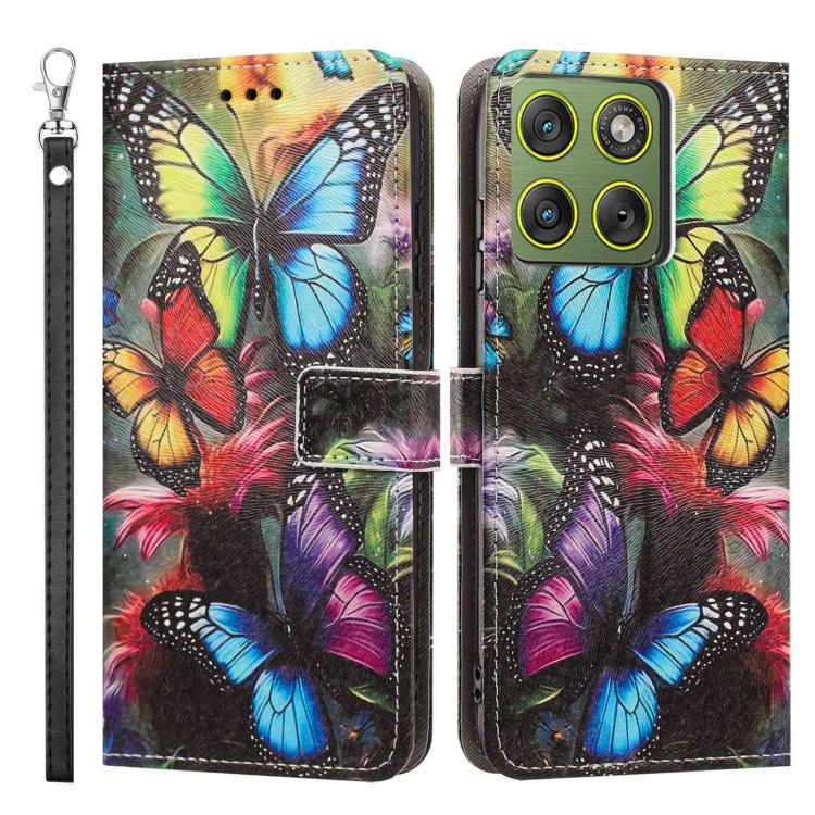 For Motorola Edge 70 5G Global Painted Pattern Vegan Leather Phone Case with Strap