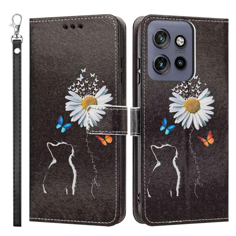 For Motorola Moto G 5G 2026 Painted Pattern Vegan Leather Phone Case with Strap