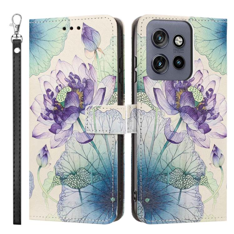 For Motorola Moto G 5G 2026 Painted Pattern Vegan Leather Phone Case with Strap