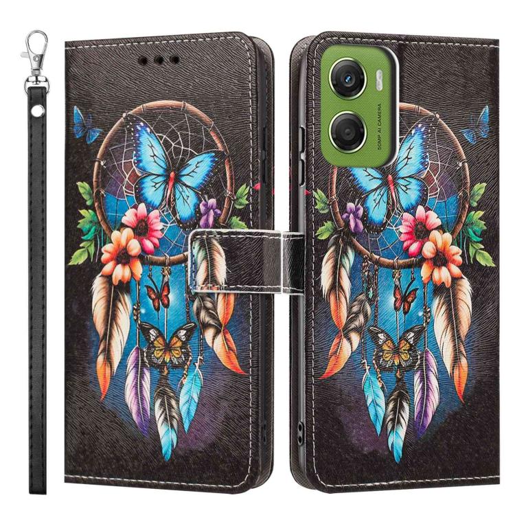 For Motorola Moto G06 4G/G06 Power 4G Painted Pattern Vegan Leather Phone Case with Strap