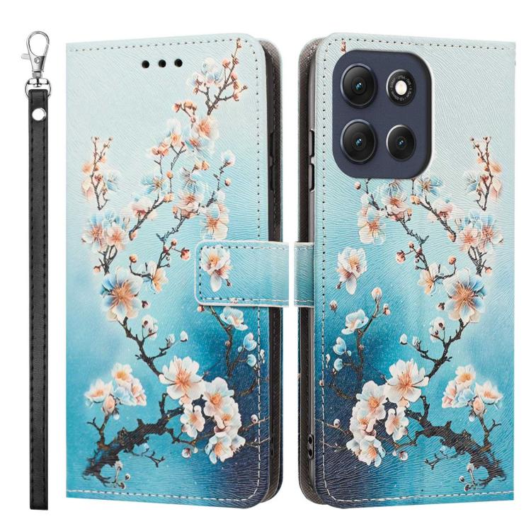 For Motorola Moto G86 5G/G86 Power Painted Pattern Vegan Leather Phone Case with Strap