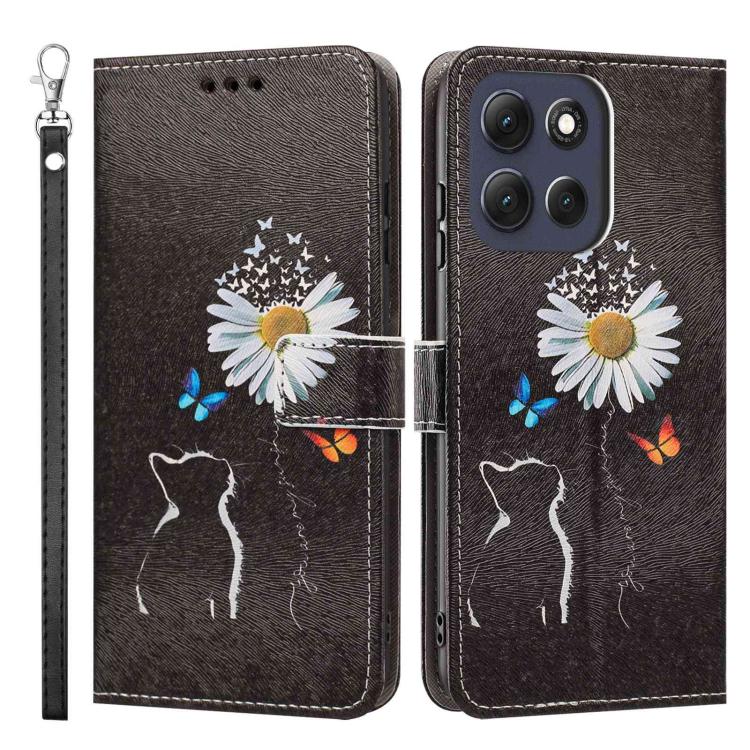 For Motorola Moto G86 5G/G86 Power Painted Pattern Vegan Leather Phone Case with Strap