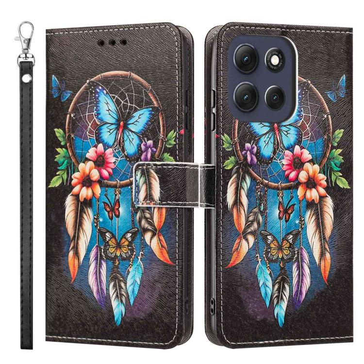 For Motorola Moto G86 5G/G86 Power Painted Pattern Vegan Leather Phone Case with Strap