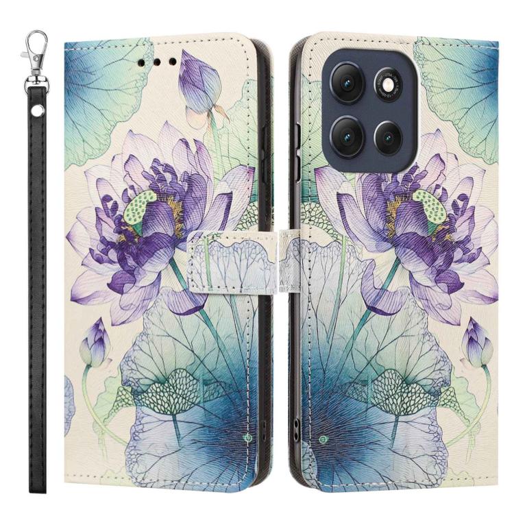 For Motorola Moto G86 5G/G86 Power Painted Pattern Vegan Leather Phone Case with Strap