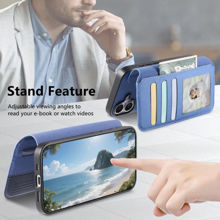 For Xiaomi 15 Twill Fabric MagSafe RFID Anti-theft Zipper Wallet Leather Phone Case