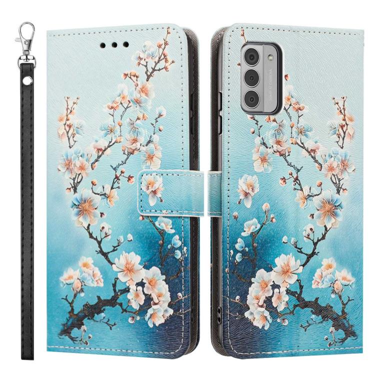 For Nokia G42 / G310 Painted Pattern Vegan Leather Phone Case with Strap