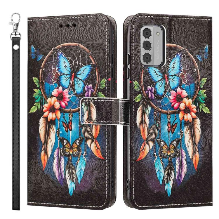 For Nokia G42 / G310 Painted Pattern Vegan Leather Phone Case with Strap
