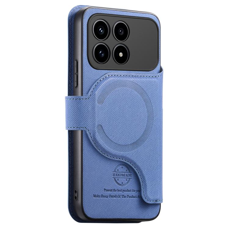 For Redmi K90 / Poco F8 Pro 5G Twill Fabric MagSafe RFID Anti-theft Zipper Wallet Leather Phone Case