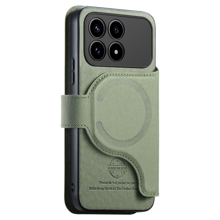 For Redmi K90 / Poco F8 Pro 5G Twill Fabric MagSafe RFID Anti-theft Zipper Wallet Leather Phone Case