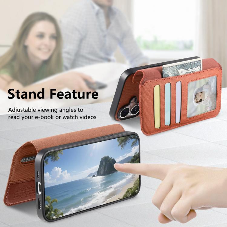 For Redmi Note 14 5G Twill Fabric MagSafe RFID Anti-theft Zipper Wallet Leather Phone Case