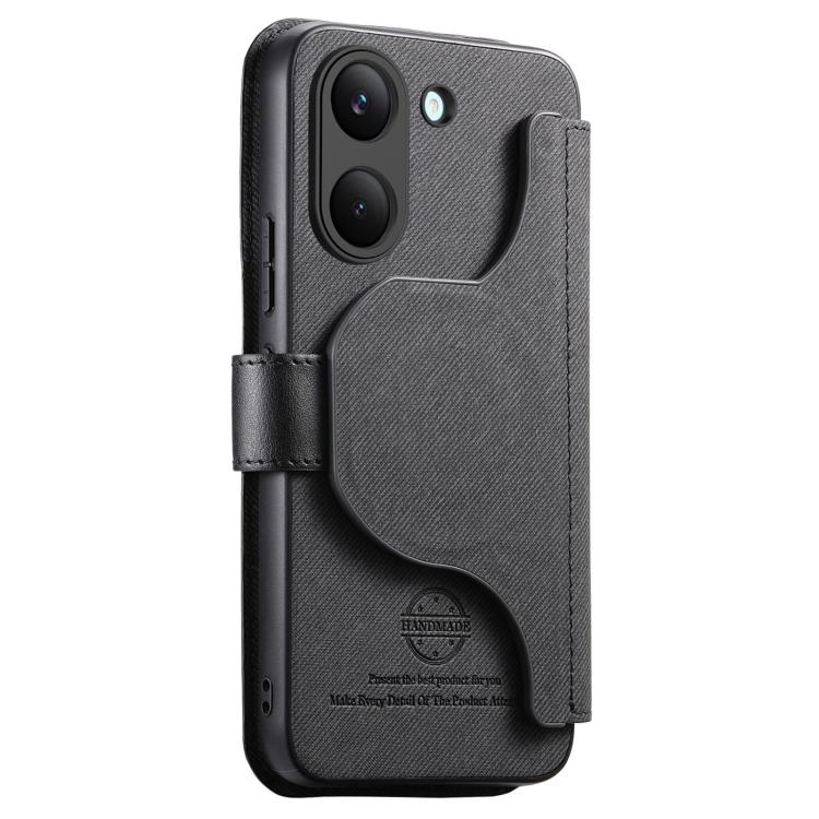 For Redmi Turbo 5 5G / Poco X8 Pro 5G Twill Fabric MagSafe RFID Anti-theft Zipper Wallet Leather Phone Case