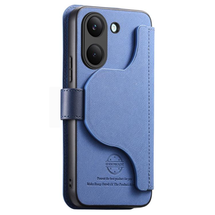 For Redmi Turbo 5 5G / Poco X8 Pro 5G Twill Fabric MagSafe RFID Anti-theft Zipper Wallet Leather Phone Case
