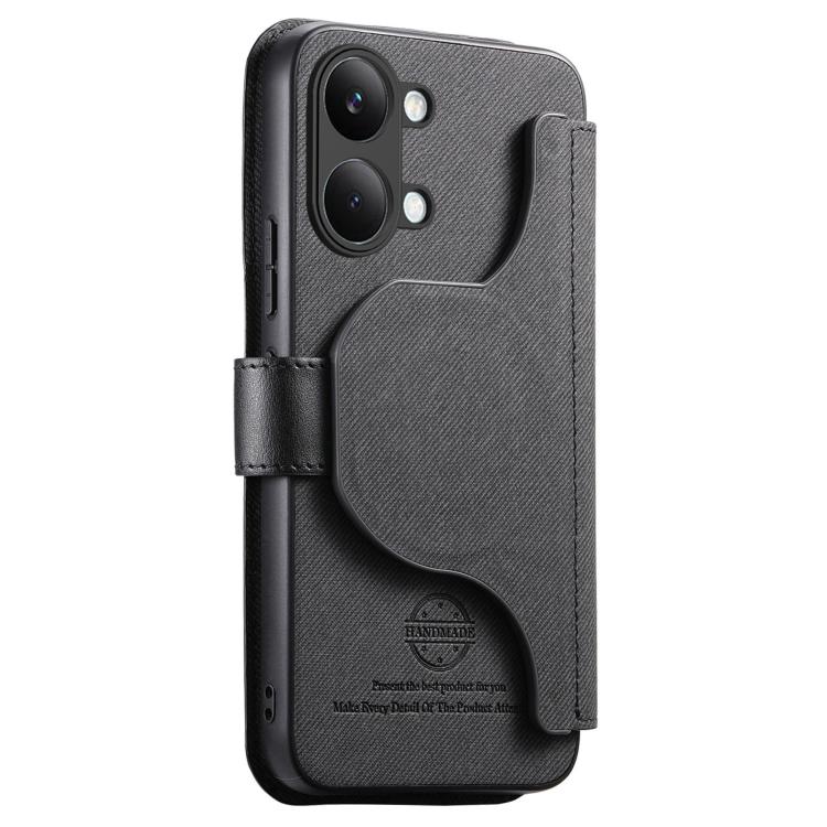 For Redmi Turbo 5 Max / Poco X8 Pro Max Twill Fabric MagSafe RFID Anti-theft Zipper Wallet Leather Phone Case