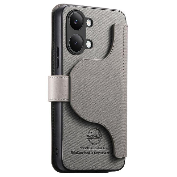 For Redmi Turbo 5 Max / Poco X8 Pro Max Twill Fabric MagSafe RFID Anti-theft Zipper Wallet Leather Phone Case