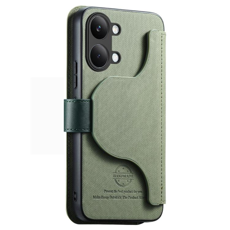 For Redmi Turbo 5 Max / Poco X8 Pro Max Twill Fabric MagSafe RFID Anti-theft Zipper Wallet Leather Phone Case