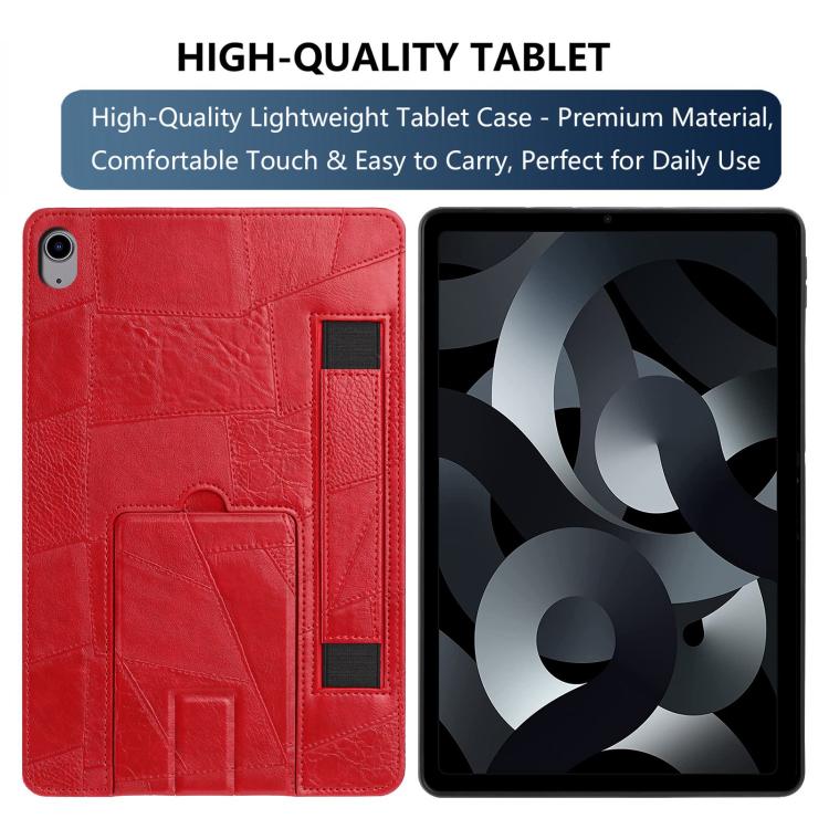 For iPad 2025 / 2022 Wristband Retro Vegan Leather Back Tablet Case with Holder