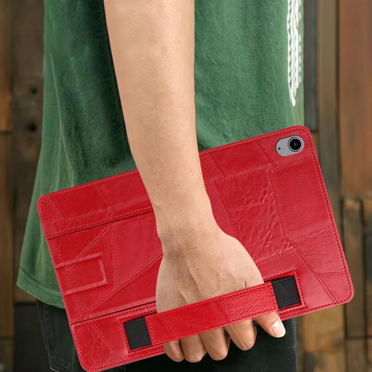 For iPad 2025 / 2022 Wristband Retro Vegan Leather Back Tablet Case with Holder