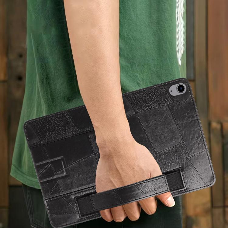 For iPad 2025 / 2022 Wristband Retro Vegan Leather Back Tablet Case with Holder