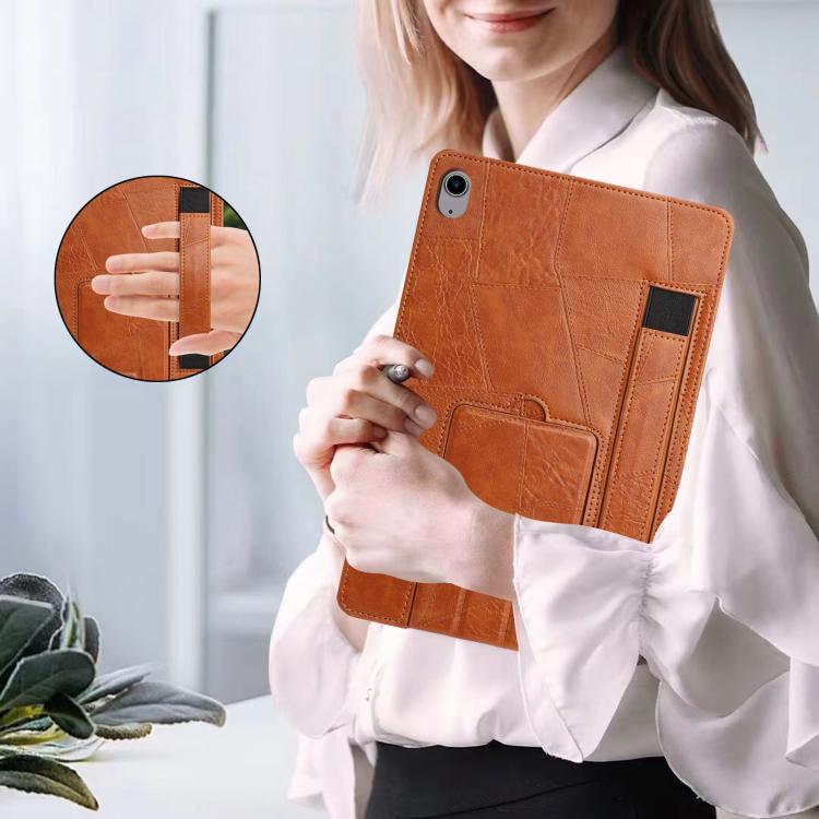 For iPad mini 2024 / mini 6 Wristband Retro Vegan Leather Back Tablet Case with Holder