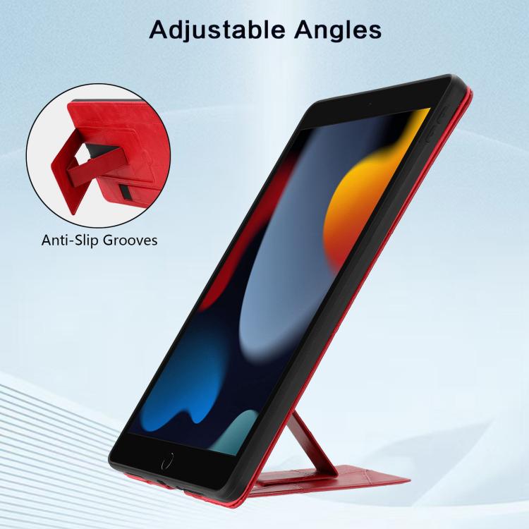 For iPad 10.2 2021 / 10.5 2019 Wristband Retro Vegan Leather Back Tablet Case with Holder