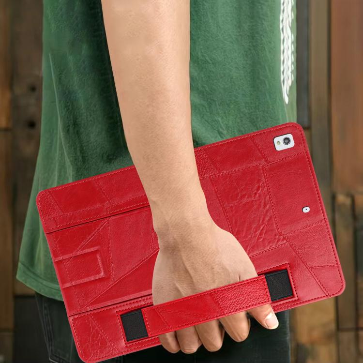 For iPad 10.2 2021 / 10.5 2019 Wristband Retro Vegan Leather Back Tablet Case with Holder