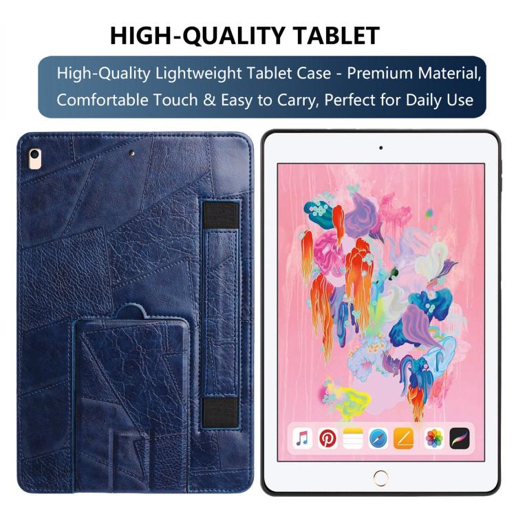 For iPad 9.7 2018 / 2017 Wristband Retro Vegan Leather Back Tablet Case with Holder
