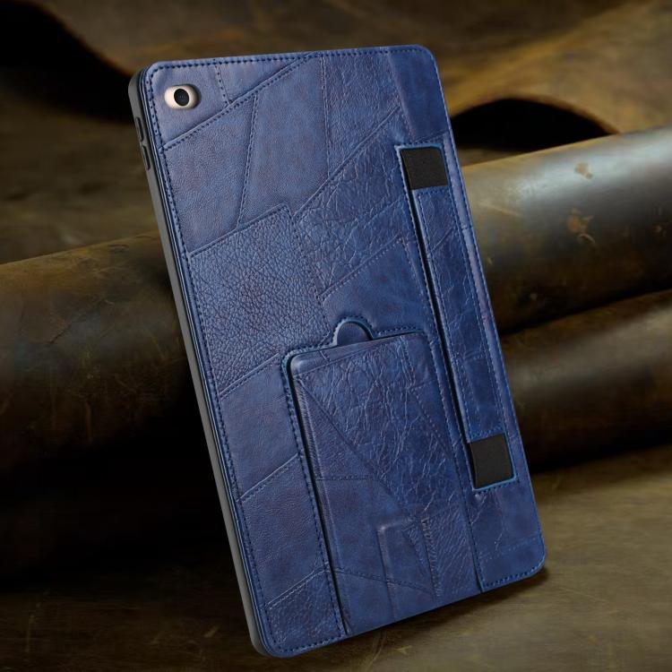 For iPad mini 5 / 4 / 3 / 2 / 1 Wristband Retro Vegan Leather Back Tablet Case with Holder