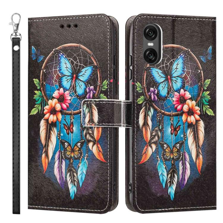 For Sony Xperia 10 VI Painted Pattern Vegan Leather Phone Case with Strap