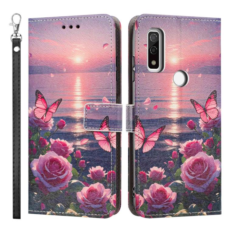 For Fujitsu Arrows WE/F 51B/BZ03 -WE Fcg01 Painted Pattern Vegan Leather Phone Case with Strap
