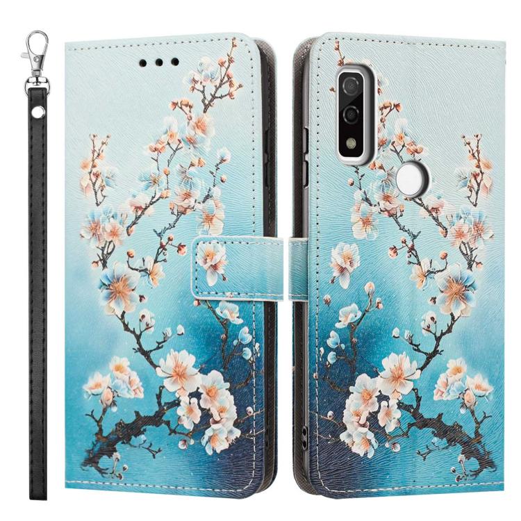 For Fujitsu Arrows WE/F 51B/BZ03 -WE Fcg01 Painted Pattern Vegan Leather Phone Case with Strap