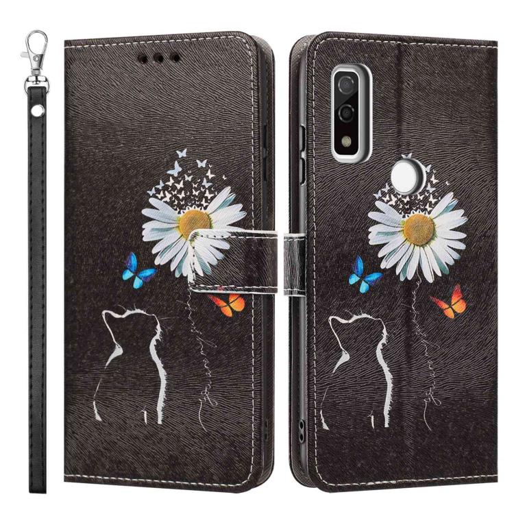 For Fujitsu Arrows WE/F 51B/BZ03 -WE Fcg01 Painted Pattern Vegan Leather Phone Case with Strap