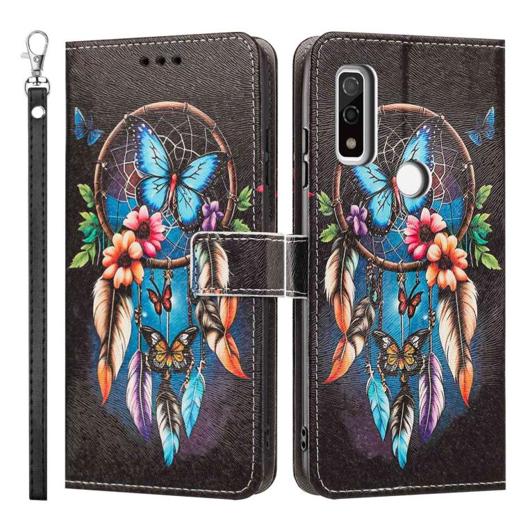 For Fujitsu Arrows WE/F 51B/BZ03 -WE Fcg01 Painted Pattern Vegan Leather Phone Case with Strap