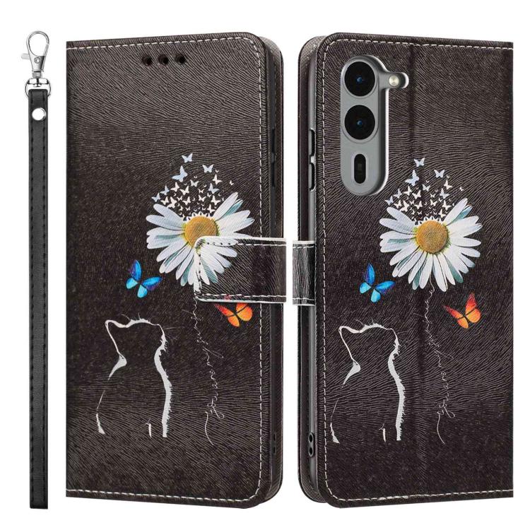 For Fujitsu Arrows We2 Plus/F-51E Painted Pattern Vegan Leather Phone Case with Strap