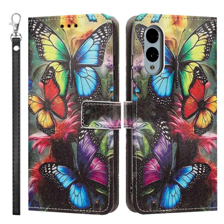 For Fujitsu Arrows We2/F-52E Painted Pattern Vegan Leather Phone Case with Strap