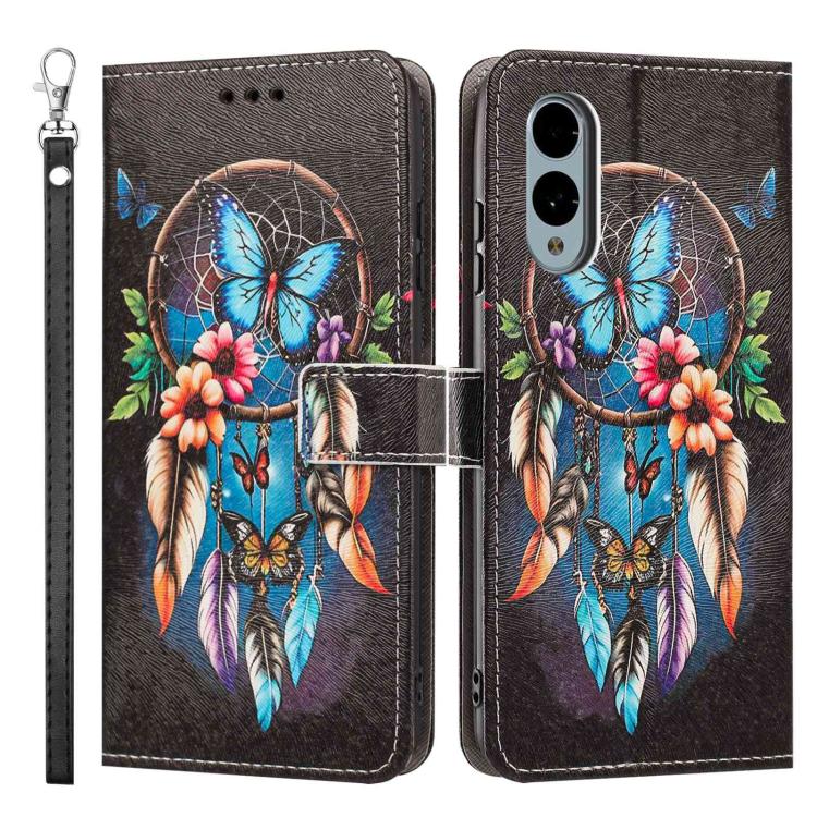 For Fujitsu Arrows We2/F-52E Painted Pattern Vegan Leather Phone Case with Strap