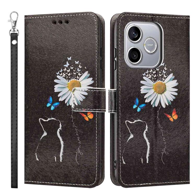 For Honor 600 Lite Global Painted Pattern Vegan Leather Phone Case with Strap