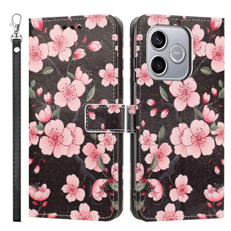 For Honor 600 Lite Global Painted Pattern Vegan Leather Phone Case with Strap