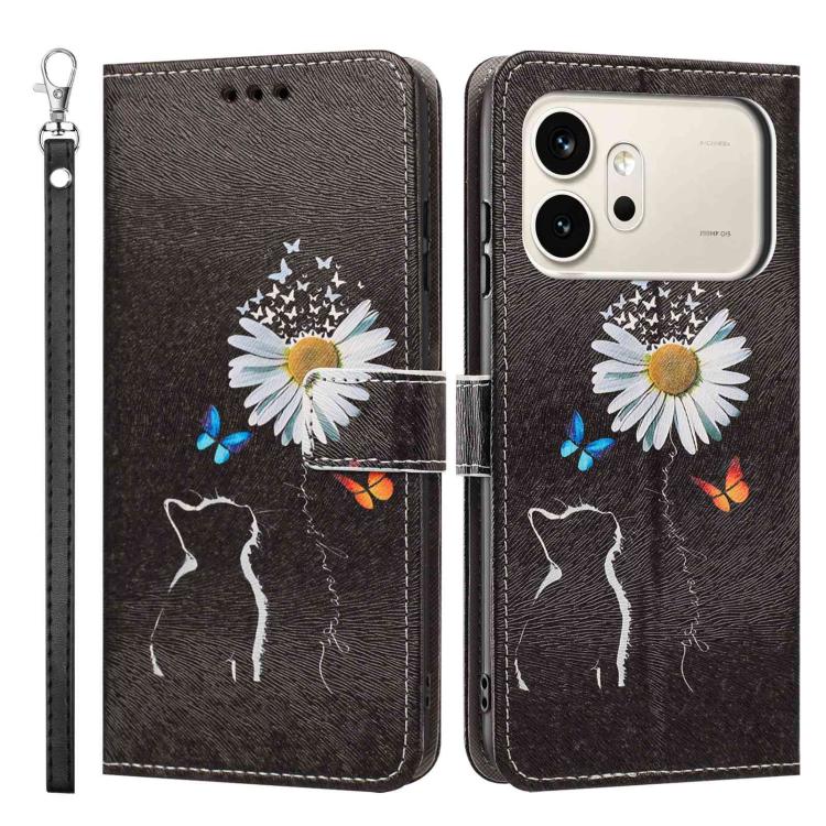 For Honor 600 / 600 Pro Global Painted Pattern Vegan Leather Phone Case with Strap