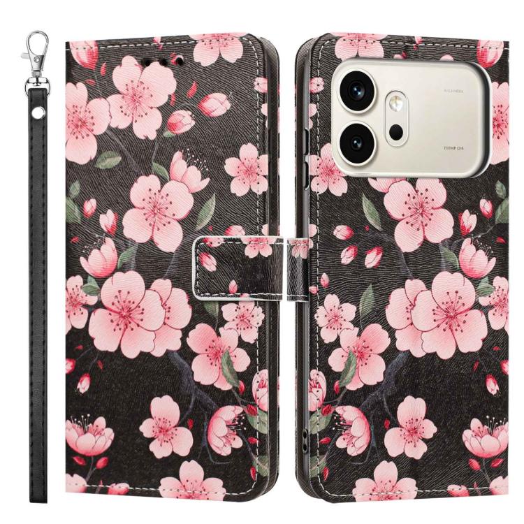 For Honor 600 / 600 Pro Global Painted Pattern Vegan Leather Phone Case with Strap