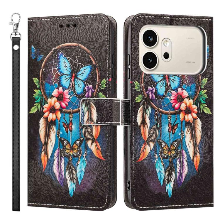 For Honor 600 / 600 Pro Global Painted Pattern Vegan Leather Phone Case with Strap