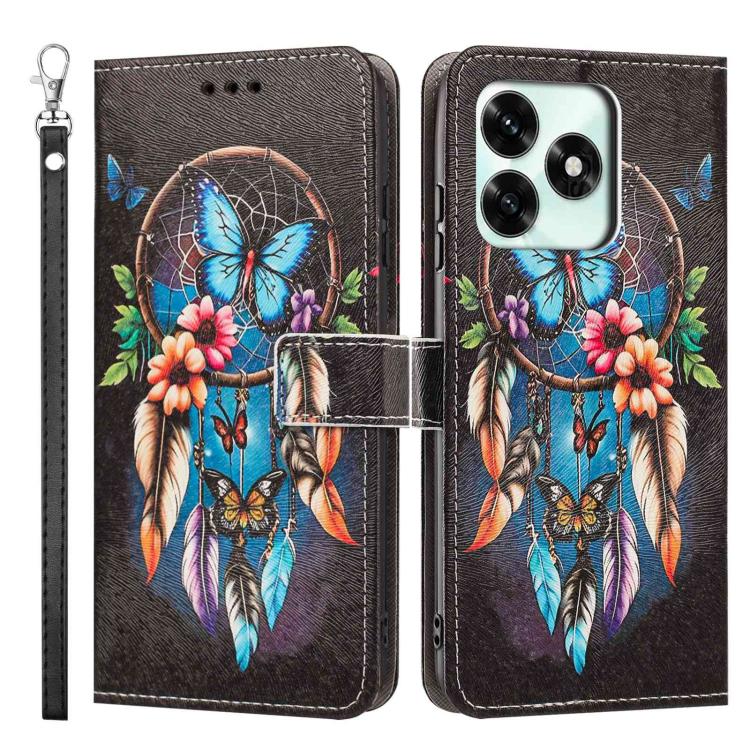 For Honor X5C Plus / X5C 4G Global Painted Pattern Vegan Leather Phone Case with Strap