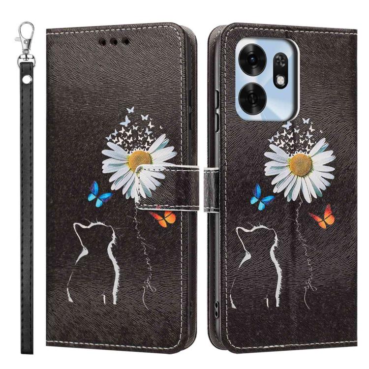 For Honor X6d 5G Painted Pattern Vegan Leather Phone Case with Strap