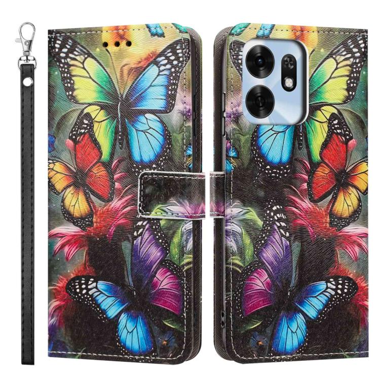 For Honor X6d 5G Painted Pattern Vegan Leather Phone Case with Strap