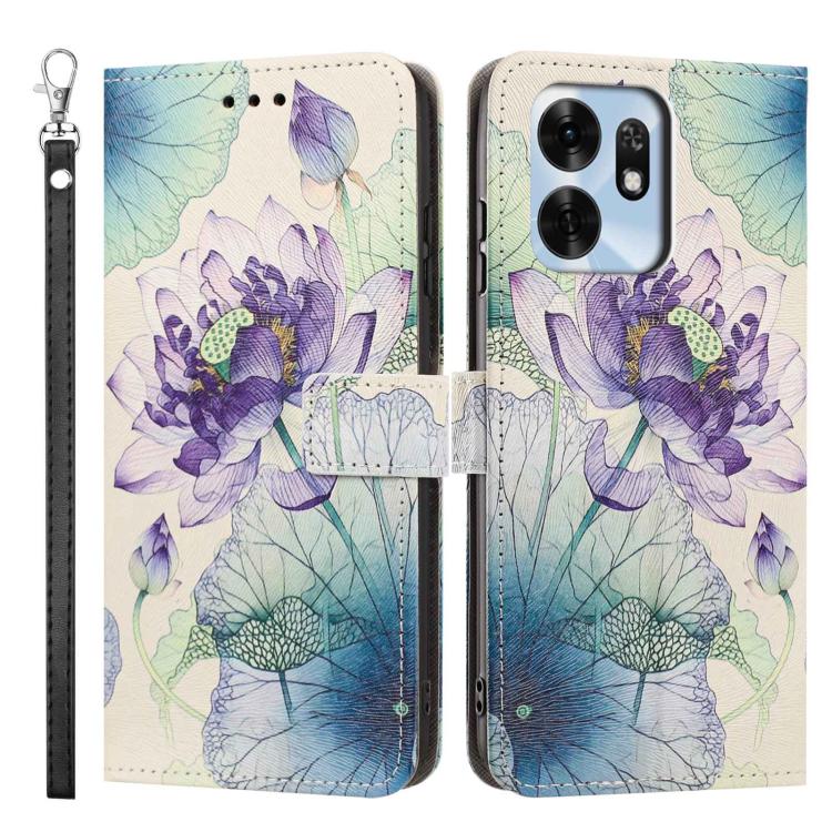 For Honor X6d 5G Painted Pattern Vegan Leather Phone Case with Strap