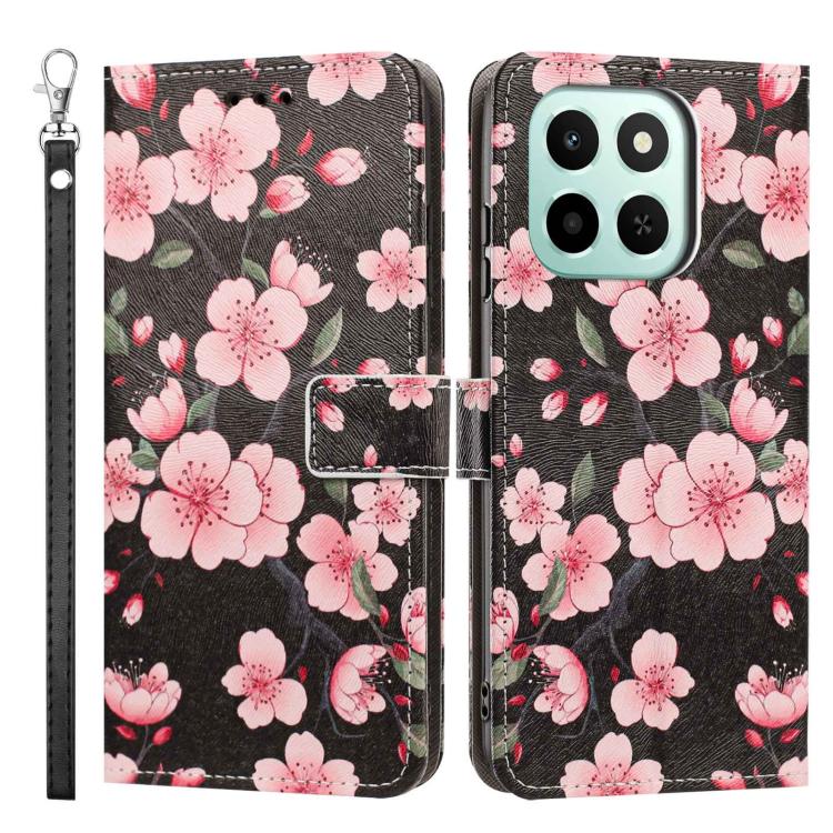 For Honor X8c 4G Global Painted Pattern Vegan Leather Phone Case with Strap