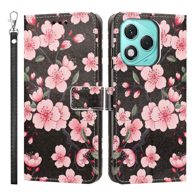 For Honor 400 Lite Global Painted Pattern Vegan Leather Phone Case with Strap